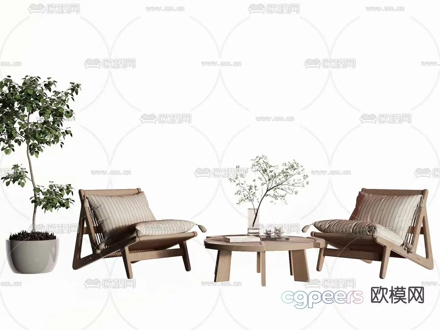 Outdoor chair leisure chair 3d model