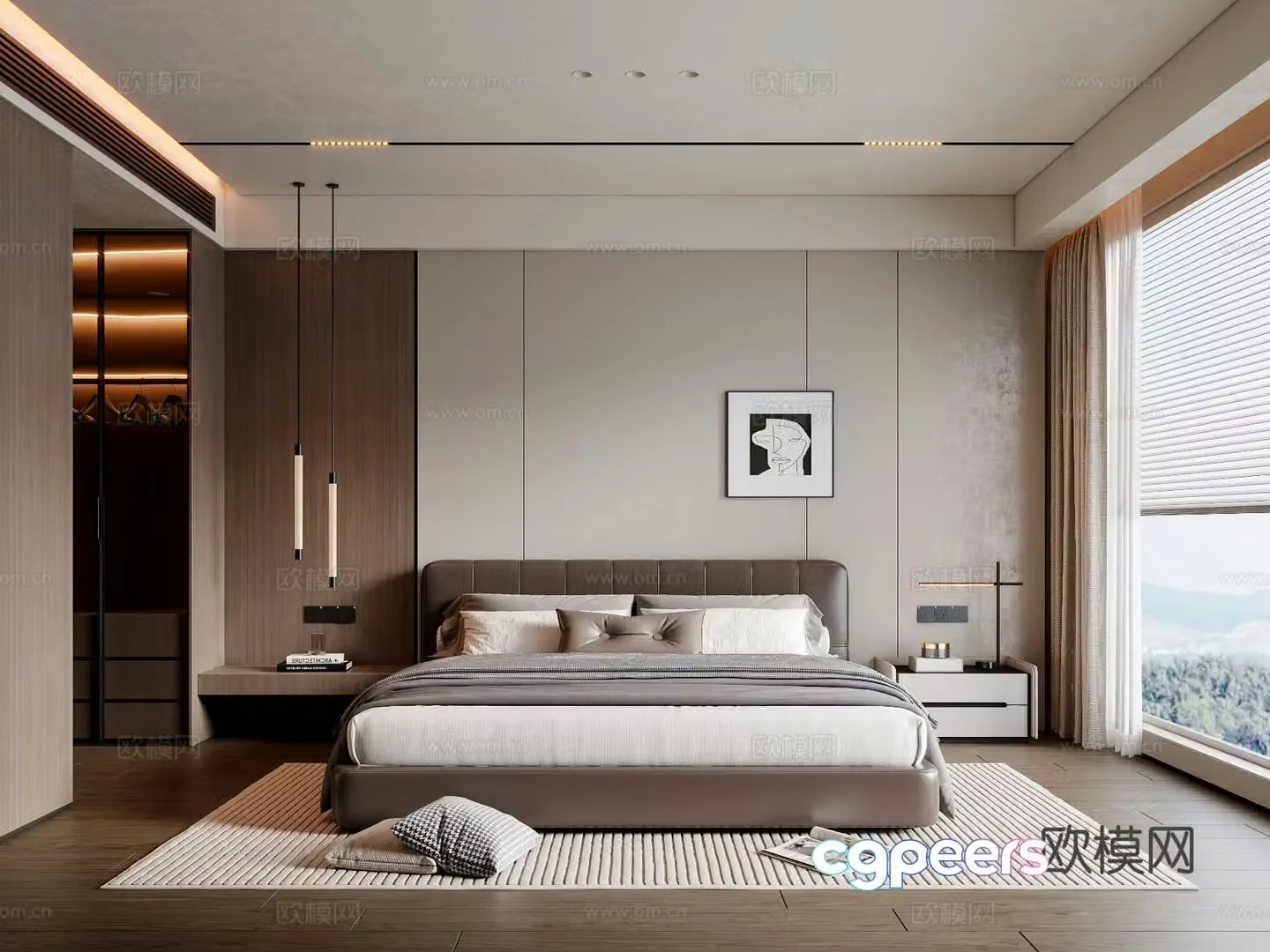 Italian style bedroom master bedroom 3d model