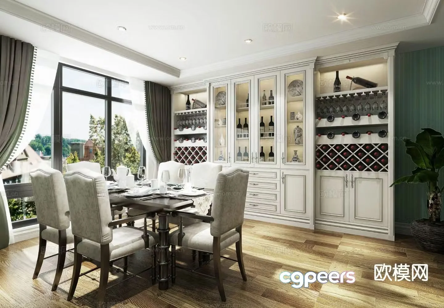 European restaurant 3d model