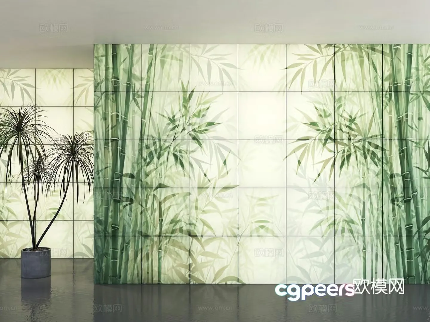DuPont paper transparent background wall DuPont paper partition Rice paper background wall Bamboo light box Rice paper bamboo 3d model