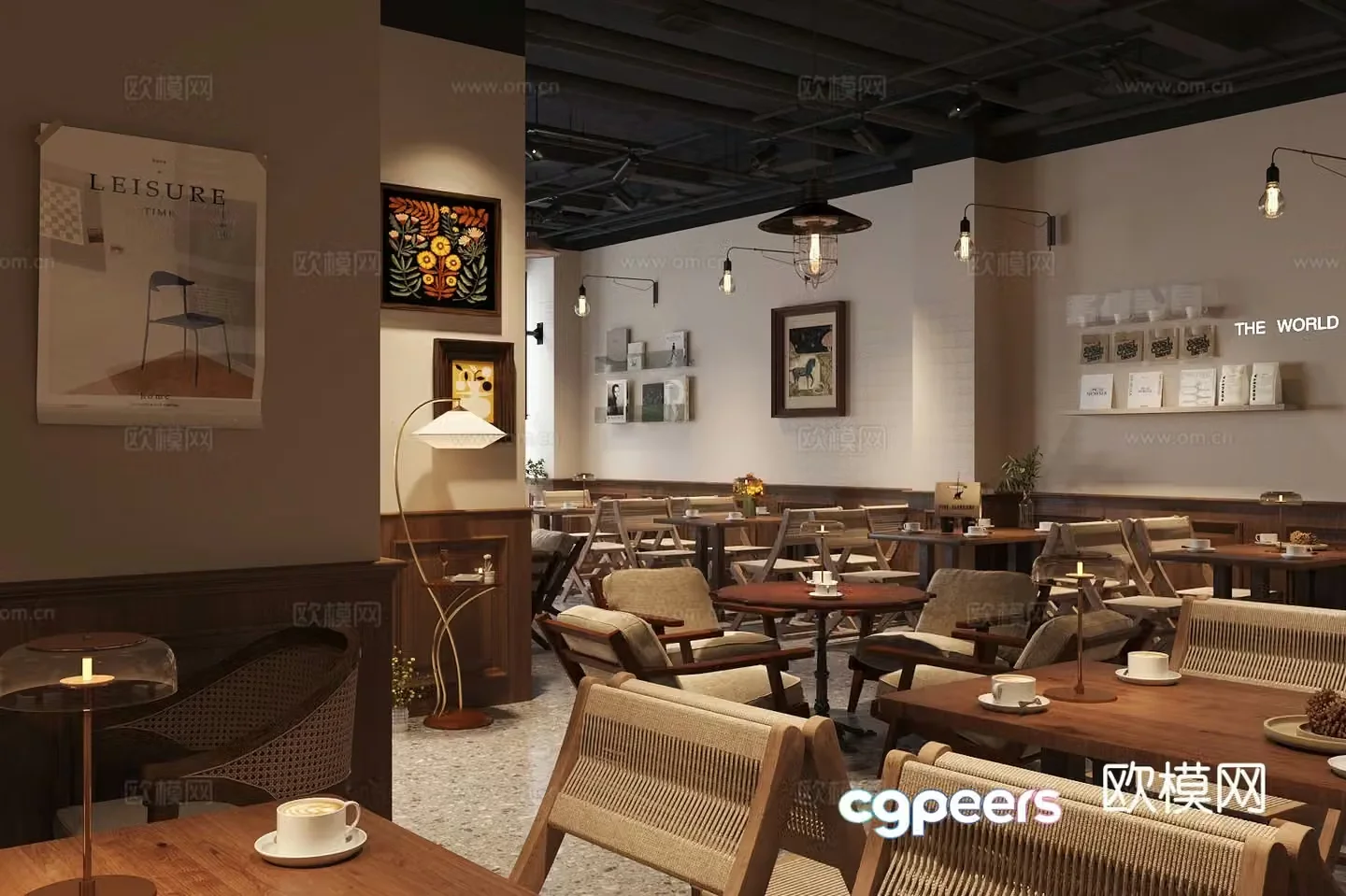 Nordic cafe coffee shop 3d model