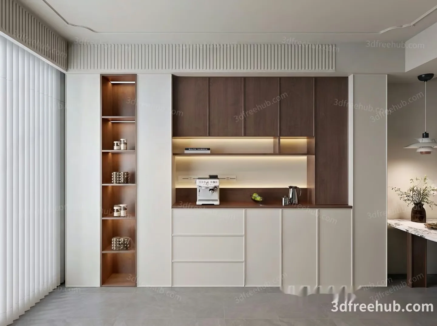 Modern Kitchen Area 3D Model – 21563 – VRAY Render
