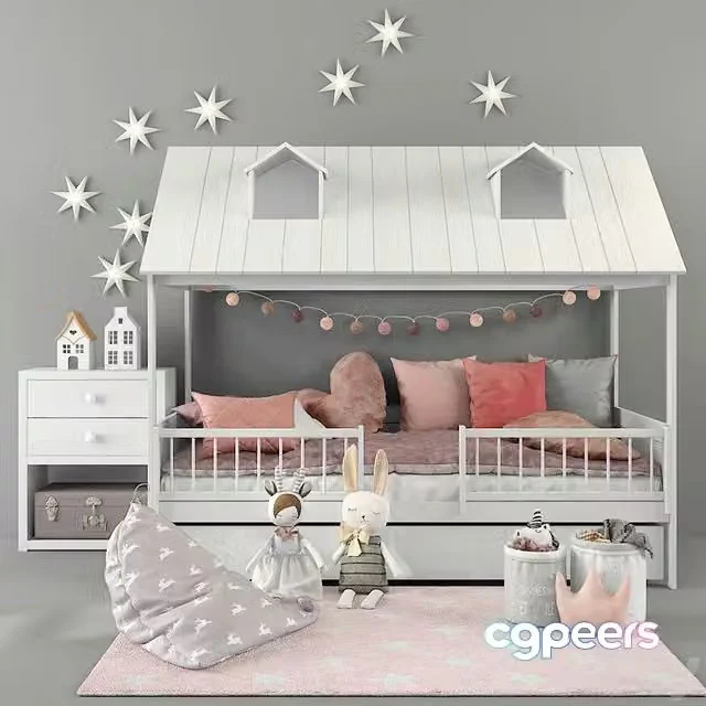 3ds Max Free – Bed LifeTime BEACHHOUSE HUTBED 01