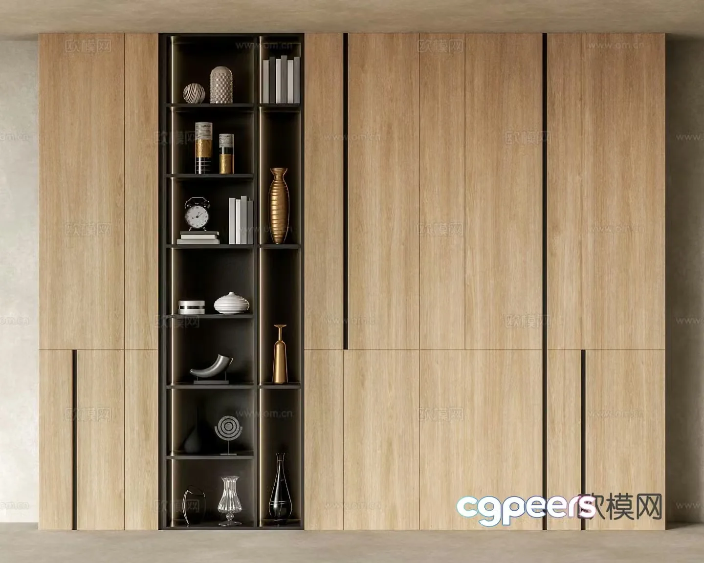 Modern bookcase display cabinet 3d model