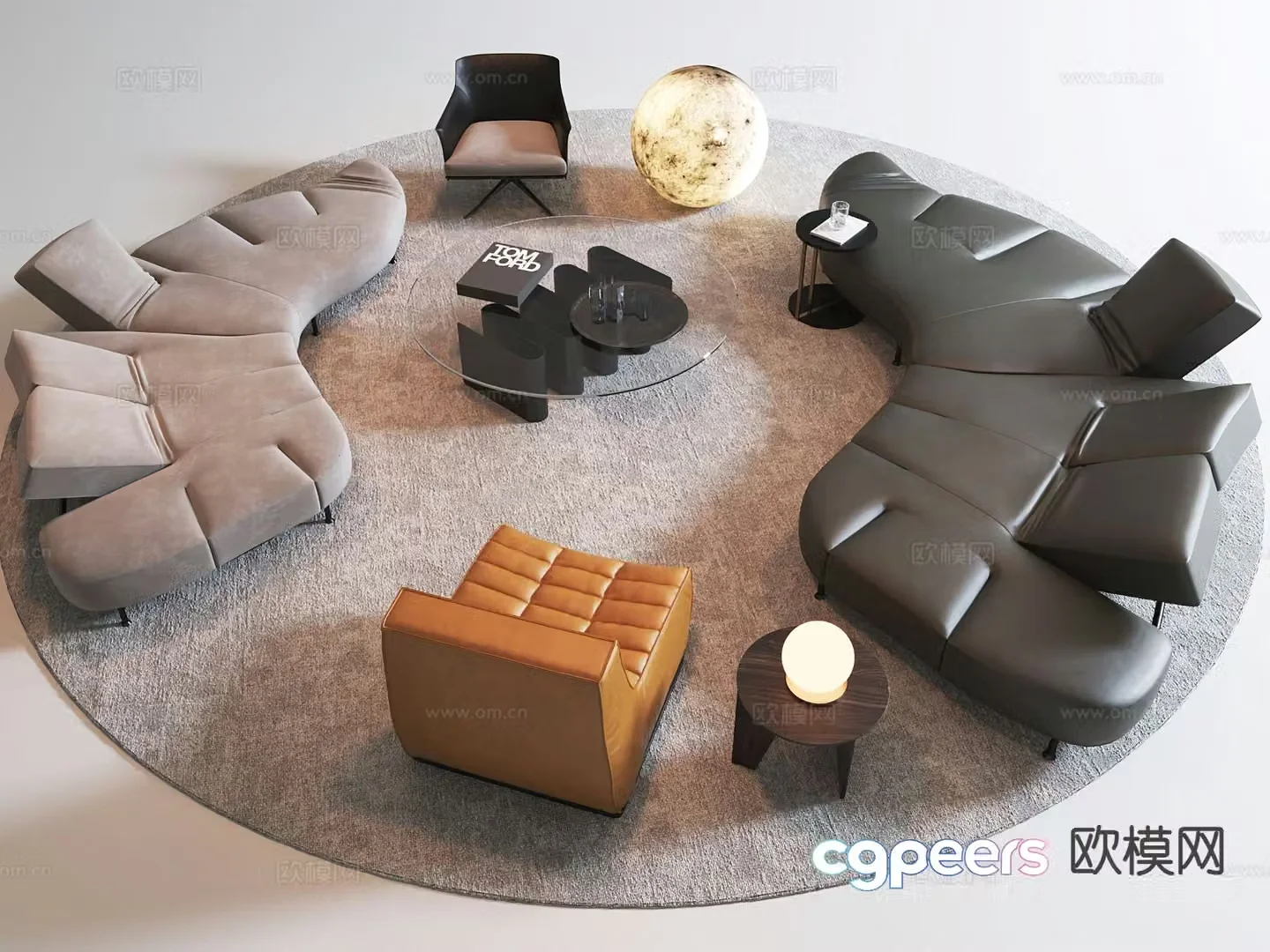 Special-shaped sofa combination sofa 3D model