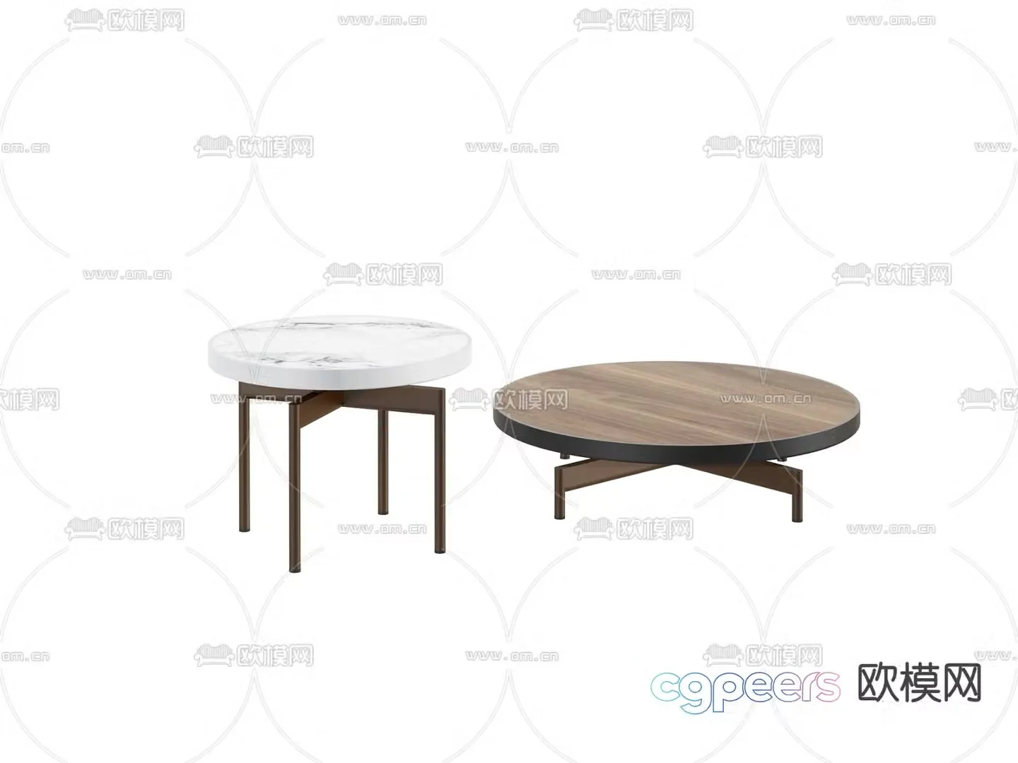Modern coffee table round table 3d model