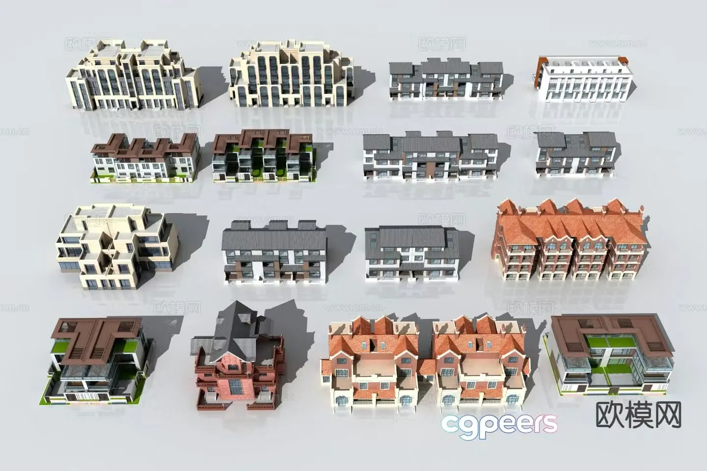 Single-family villa Double-spoken villa Townhouse Villa exterior 3D model