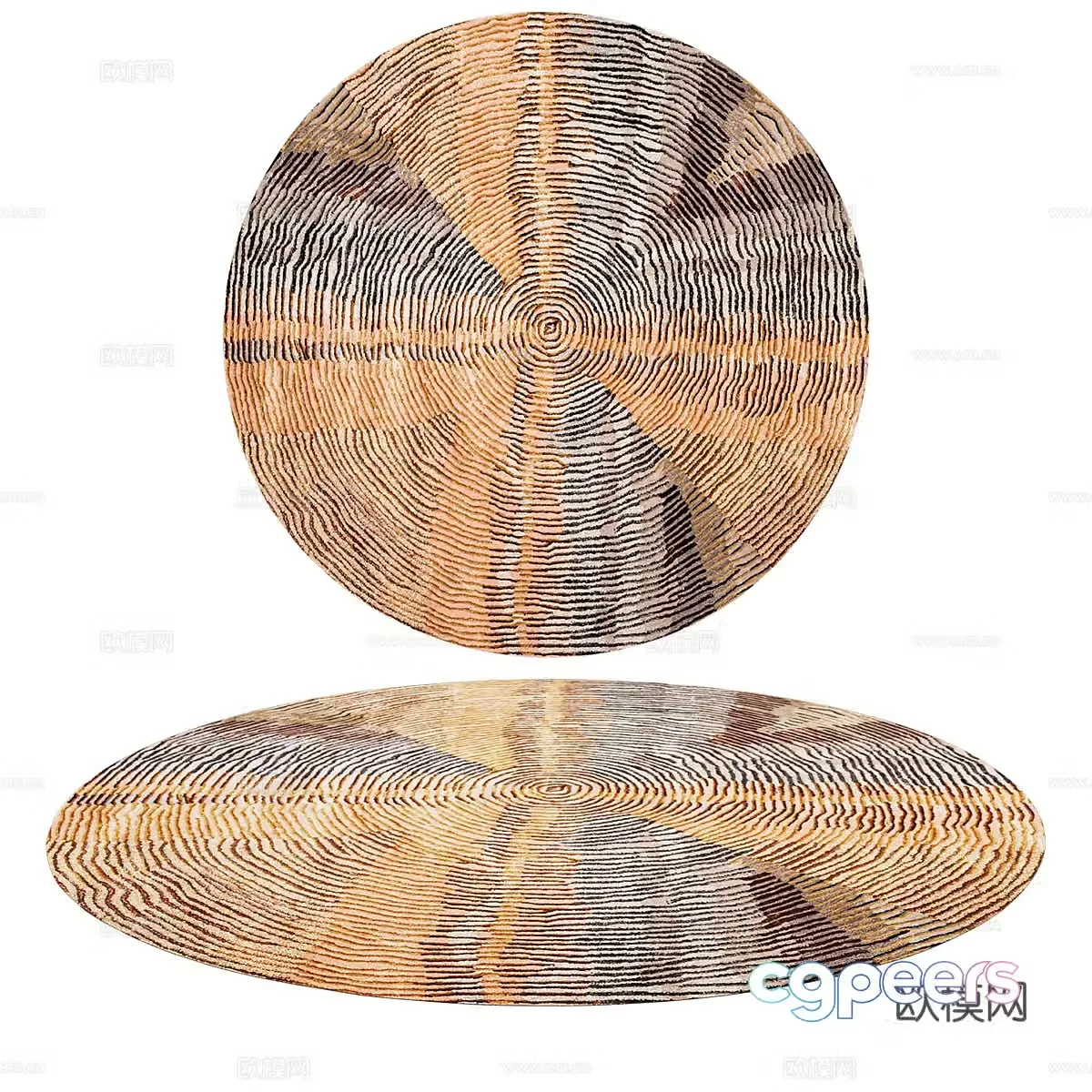 Modern simple round carpet carpet circular carpet decorative carpet modeling carpet 3d model