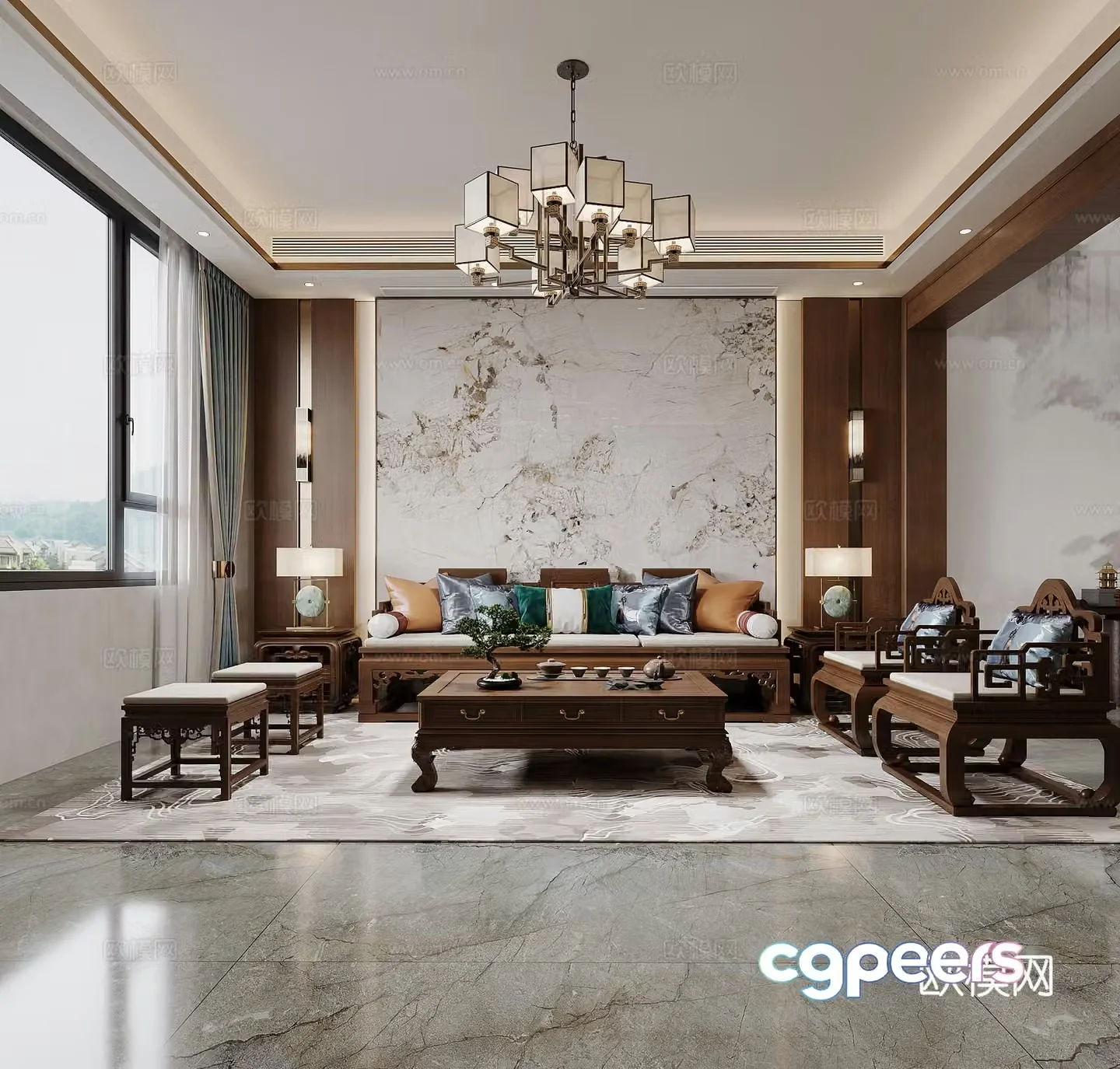 Chinese living room 3d model