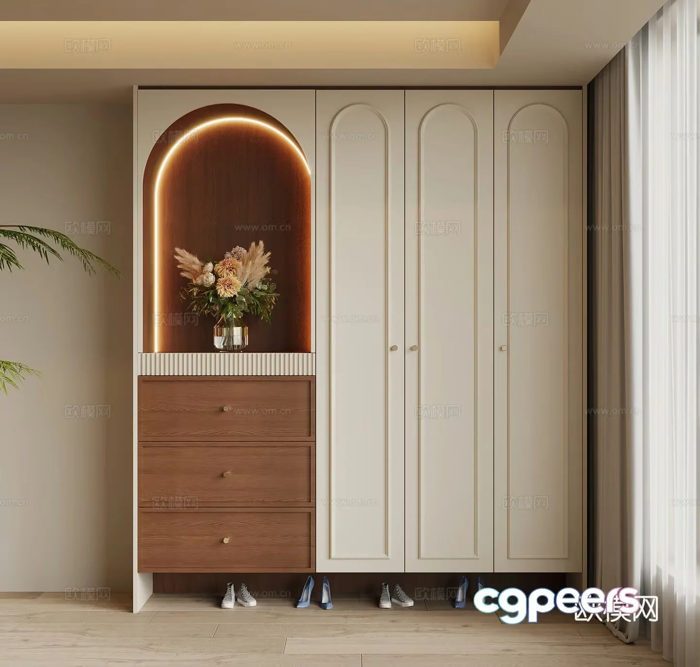 Modern Dresser 3D Model – 21418 – VRAY Render