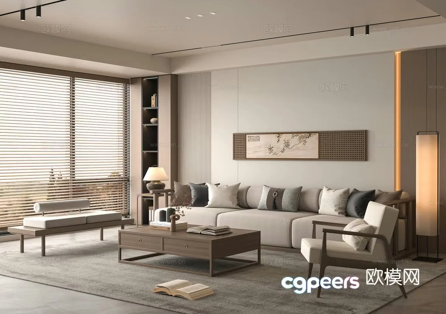 Middle-aged home living room 3D model