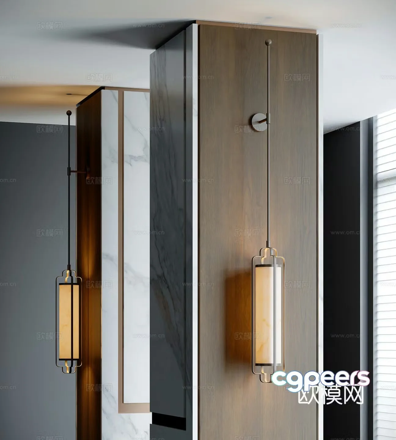 New Chinese style wall lamp 3d model