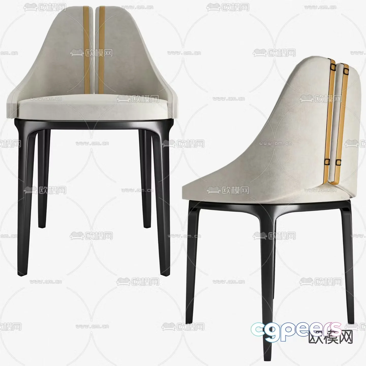 Calligaris modern white side chair chair 3d model