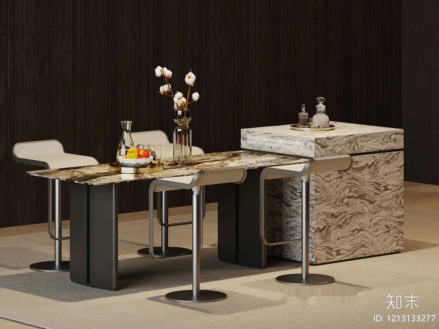 Modern Dining Room 3D Model – 3917 – VRAY Render