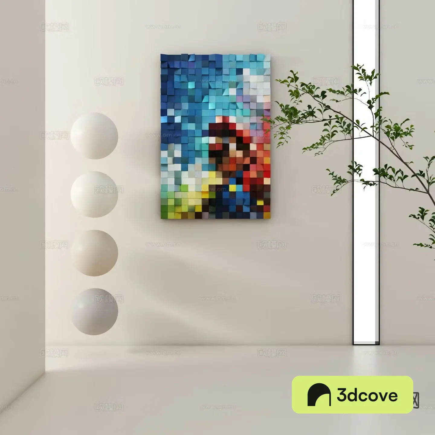 Mosaic hanging painting three-dimensional painting decorative painting