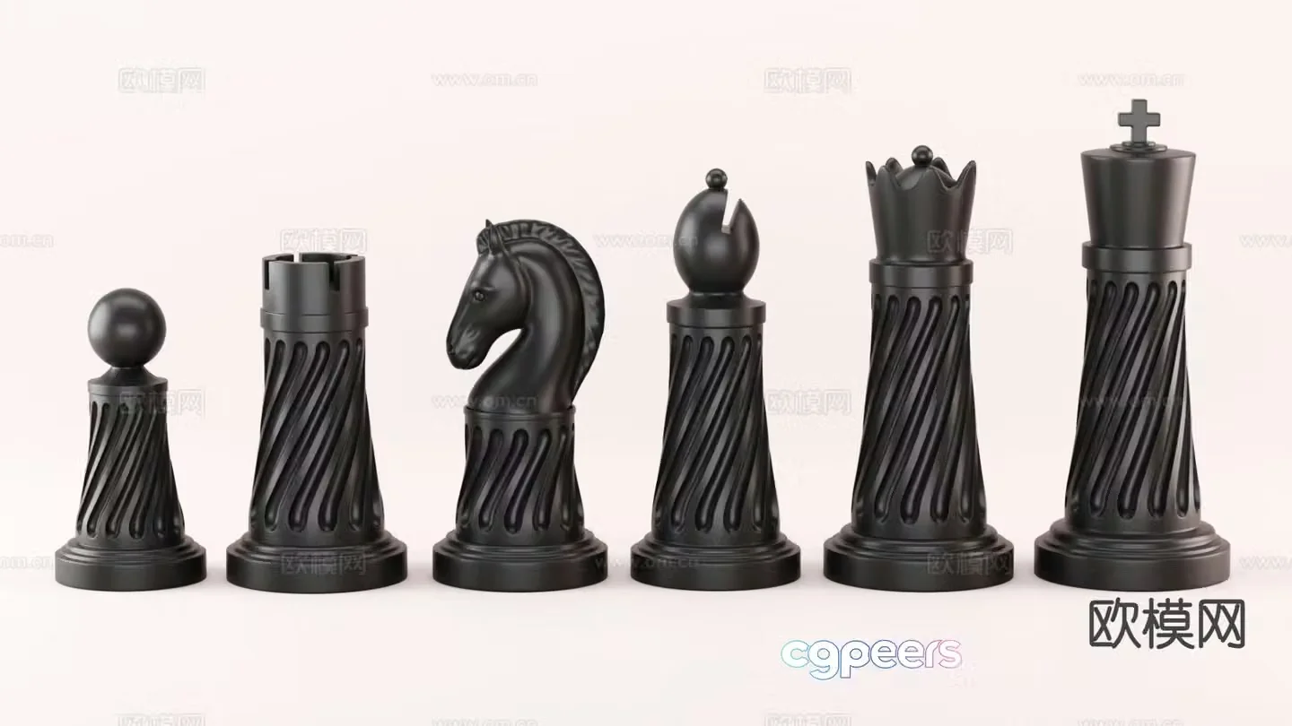 chess pieces 3d model