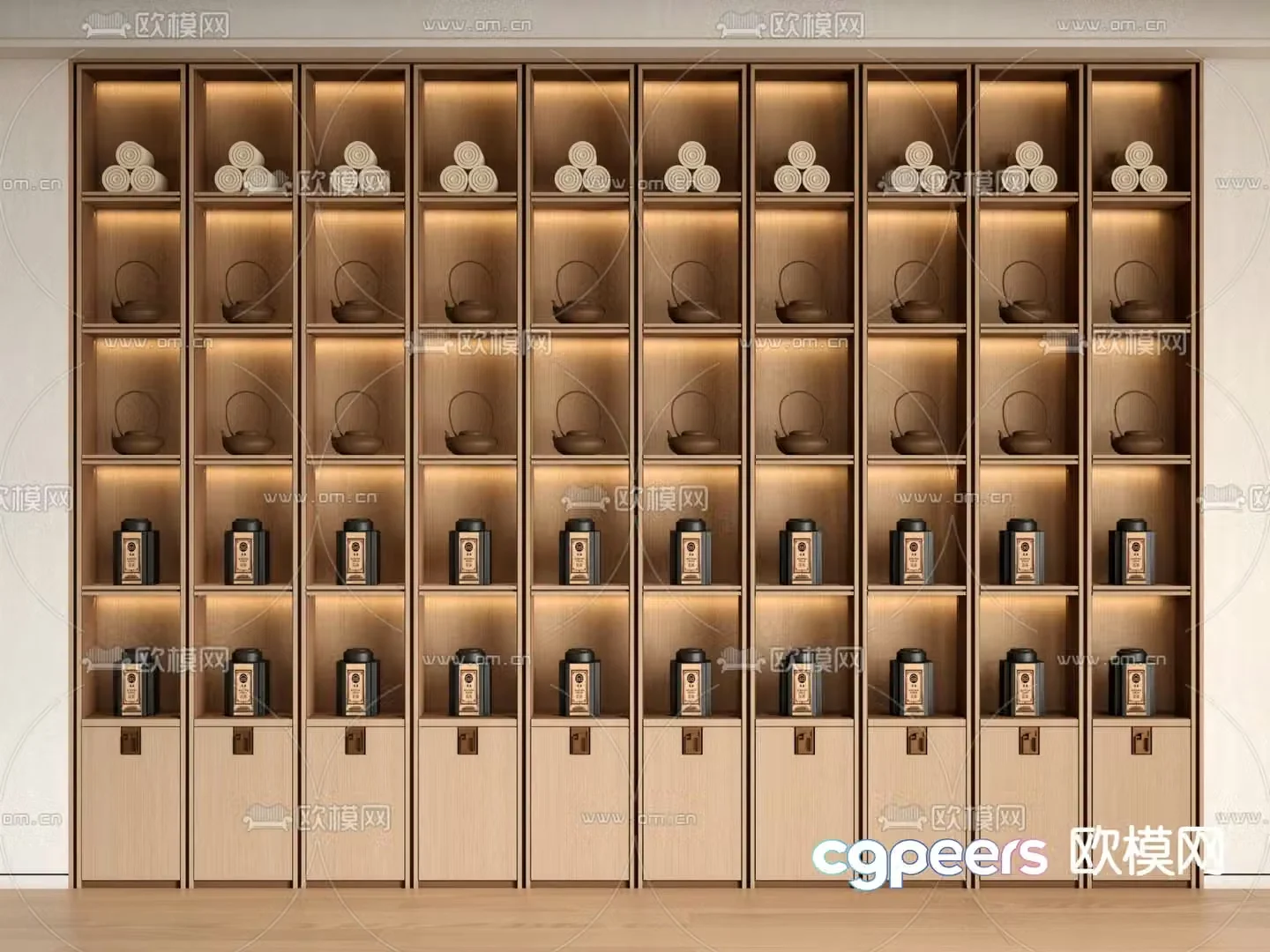 New Chinese style tea cabinet tea cabinet decorative cabinet 3d model