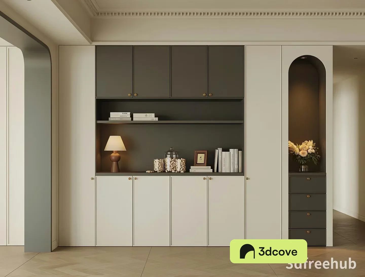Modern White And Gray Cabinet
