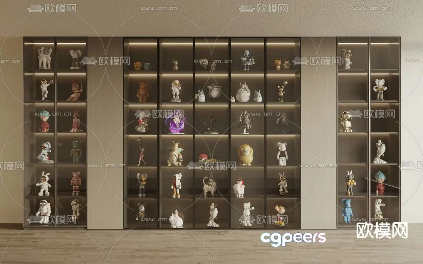 Decorative cabinet figure cabinet trendy doll 3D model