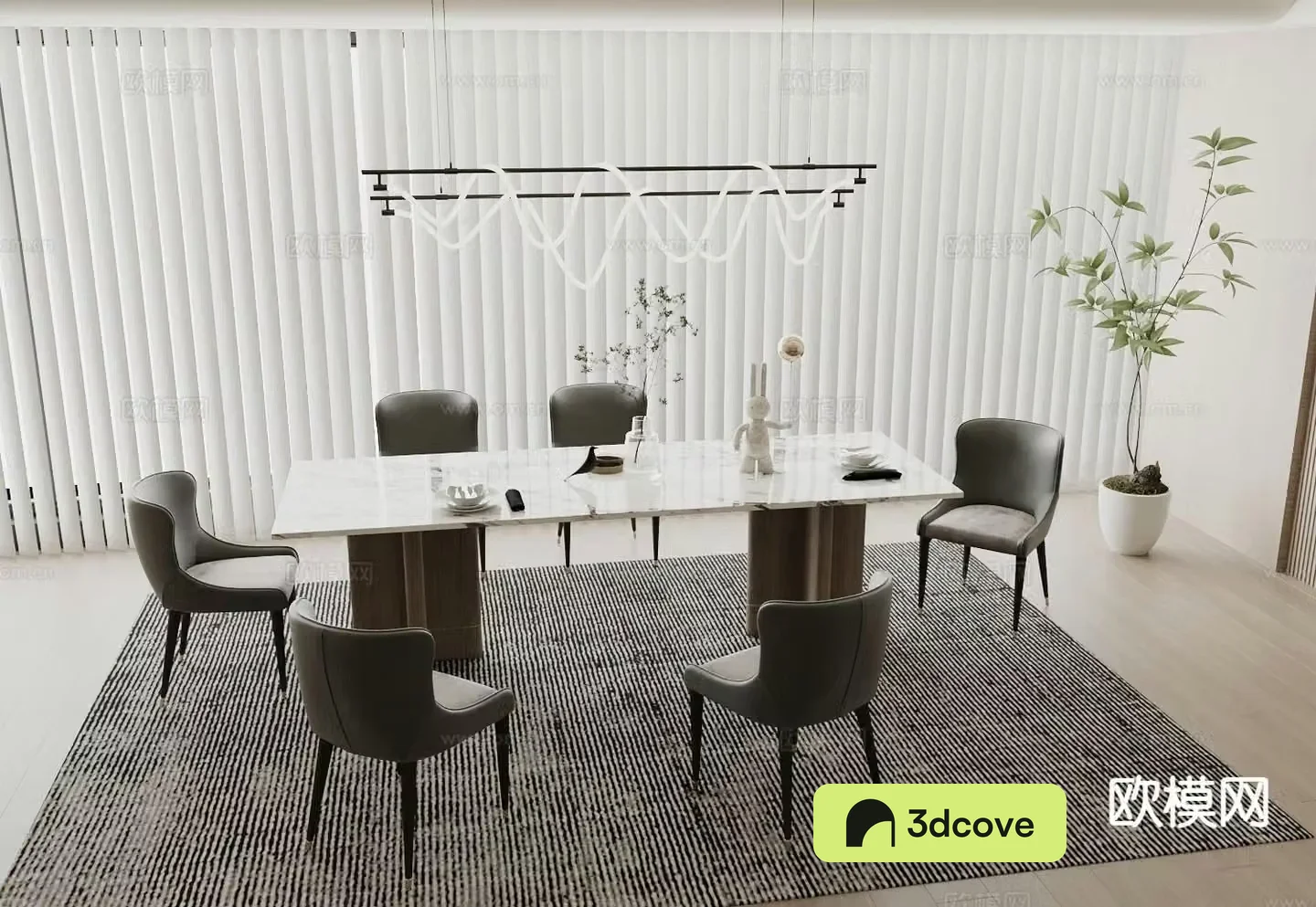 Italian dining table and chairs strip dining table