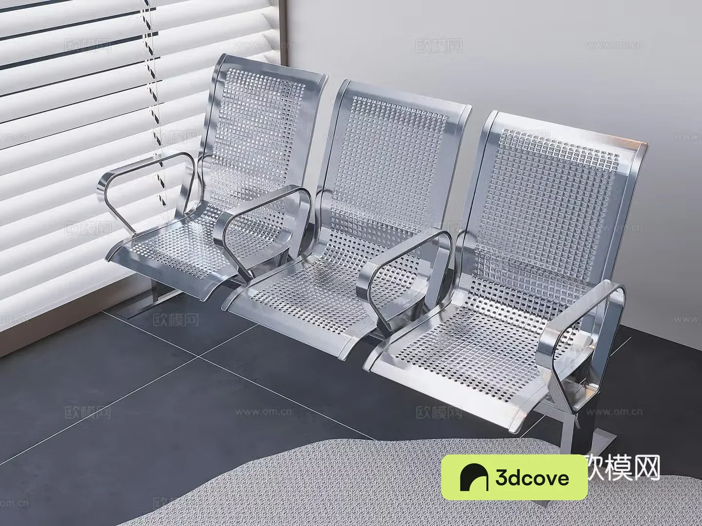 Stainless steel public chairs waiting chairs infusion chairs three-person airport rest chairs