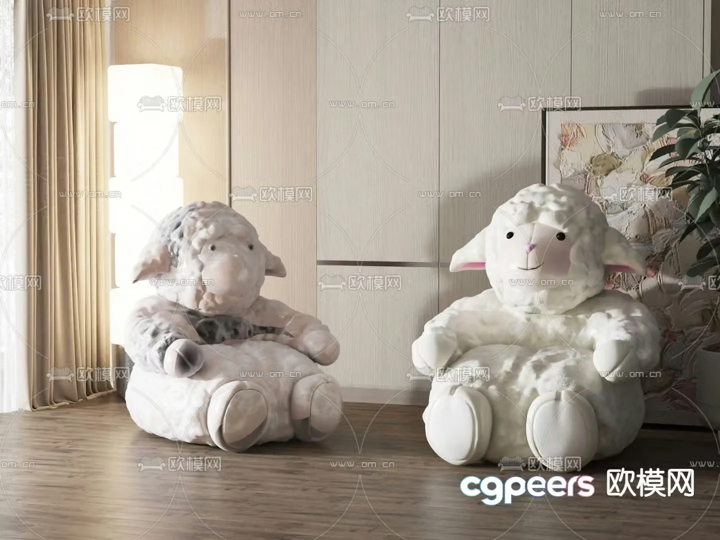 Modern sheep toy doll 3d model