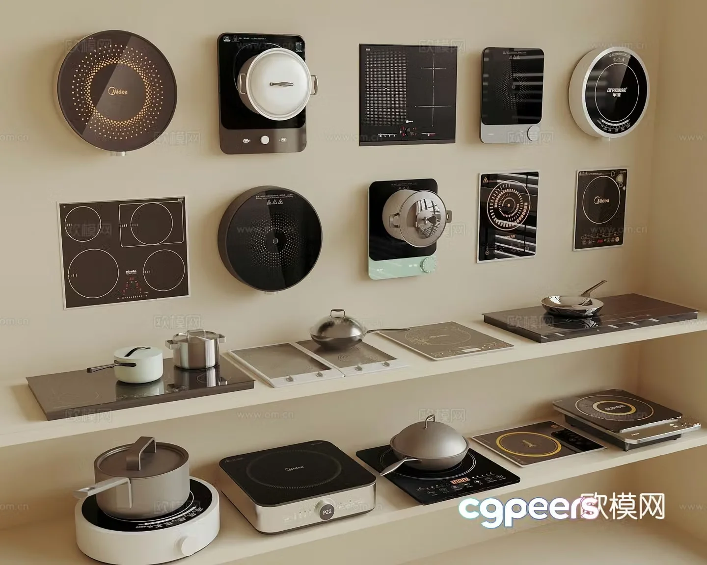 Induction cooker smokeless stove pot 3d model
