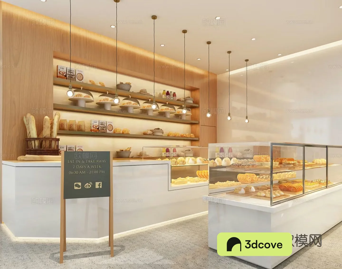 Modern bakery dessert shop cake shop