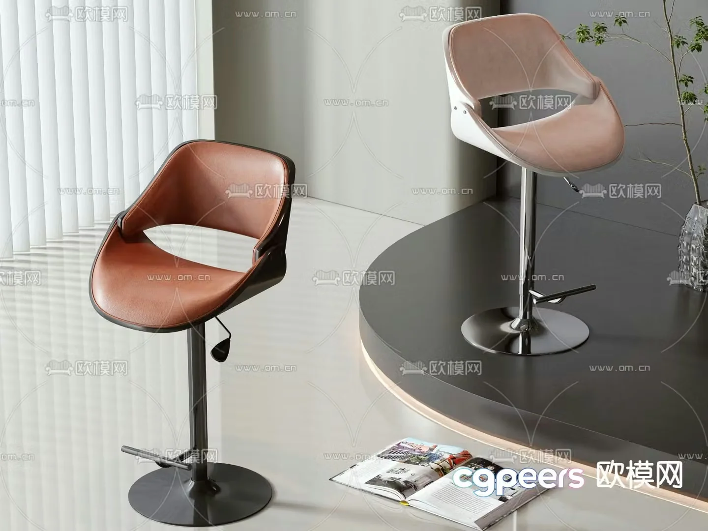 bar stool bar stool high stool 3d model