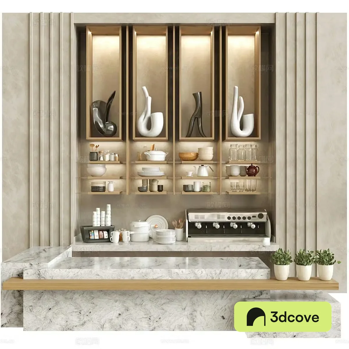 Modern coffee shop bar