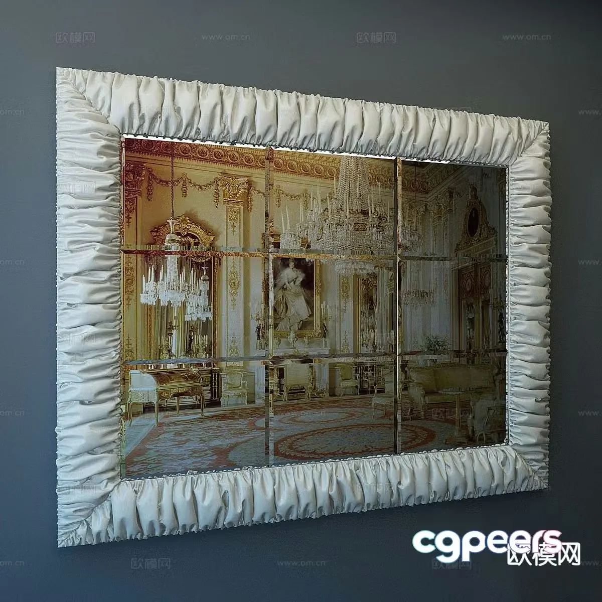 European style mirror decorative mirror 3d model