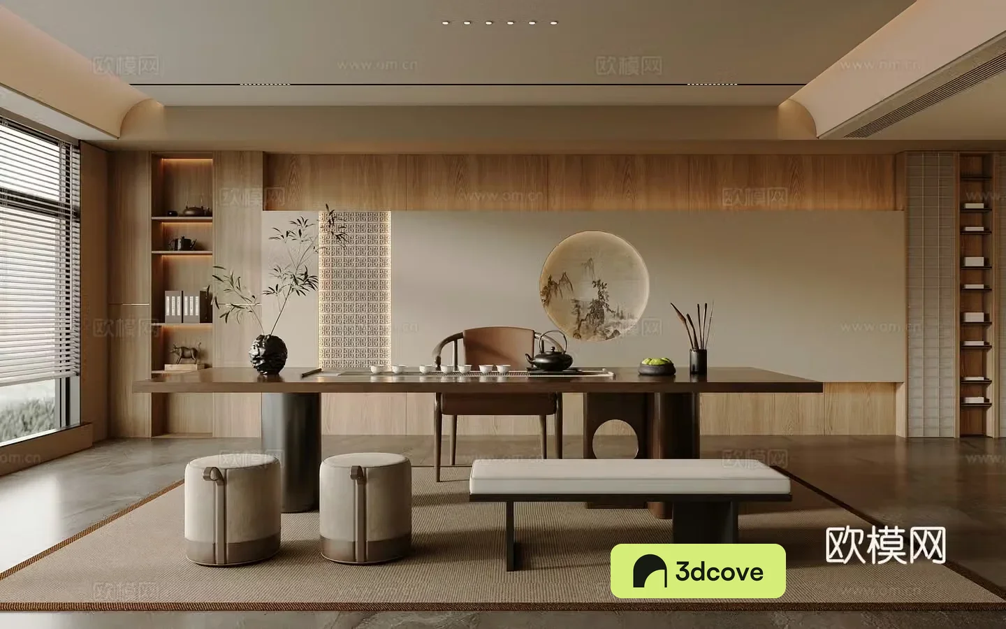 Solid wood tea table and chair combination large table and tea table tea set supplies decorative tea cabinet solid wood single chair