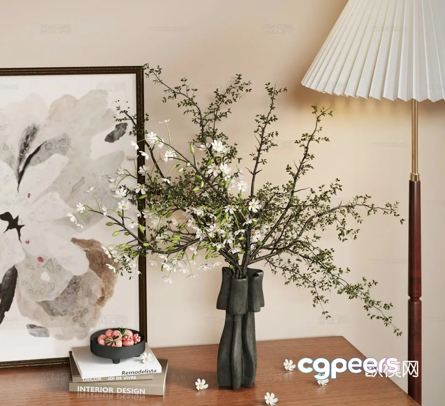 Wai Lily Flower Art 3D Model