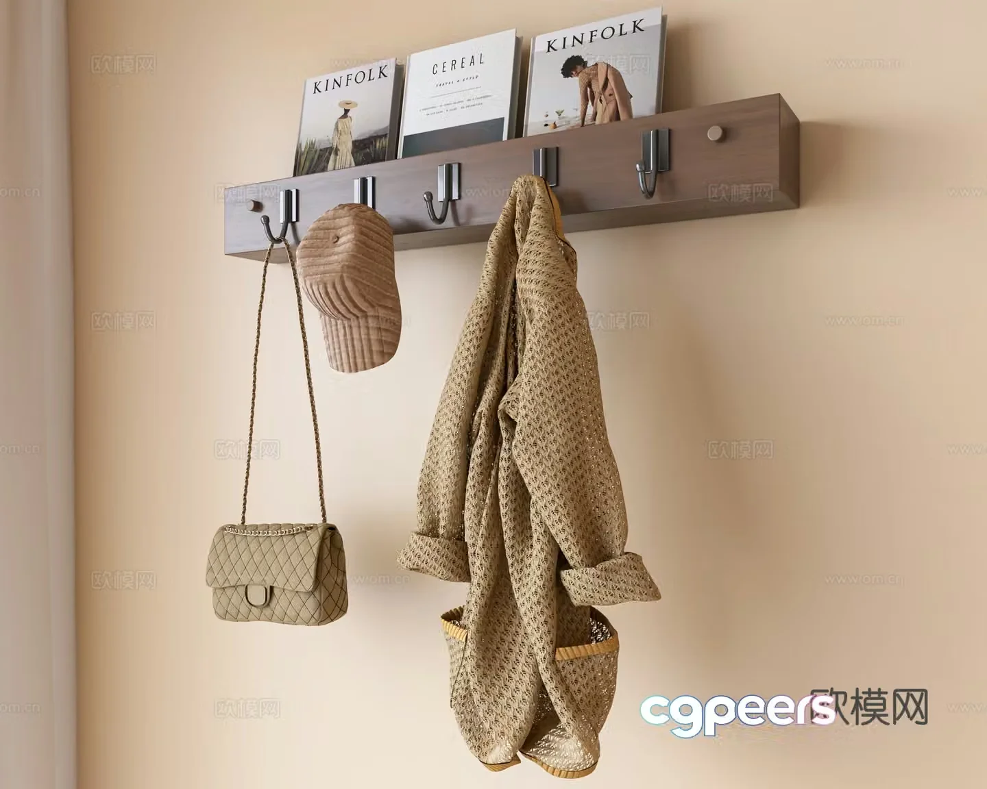 Clothes hooks hooks wall decoration pendants bags hats shopping bags pendants medieval style 3D model