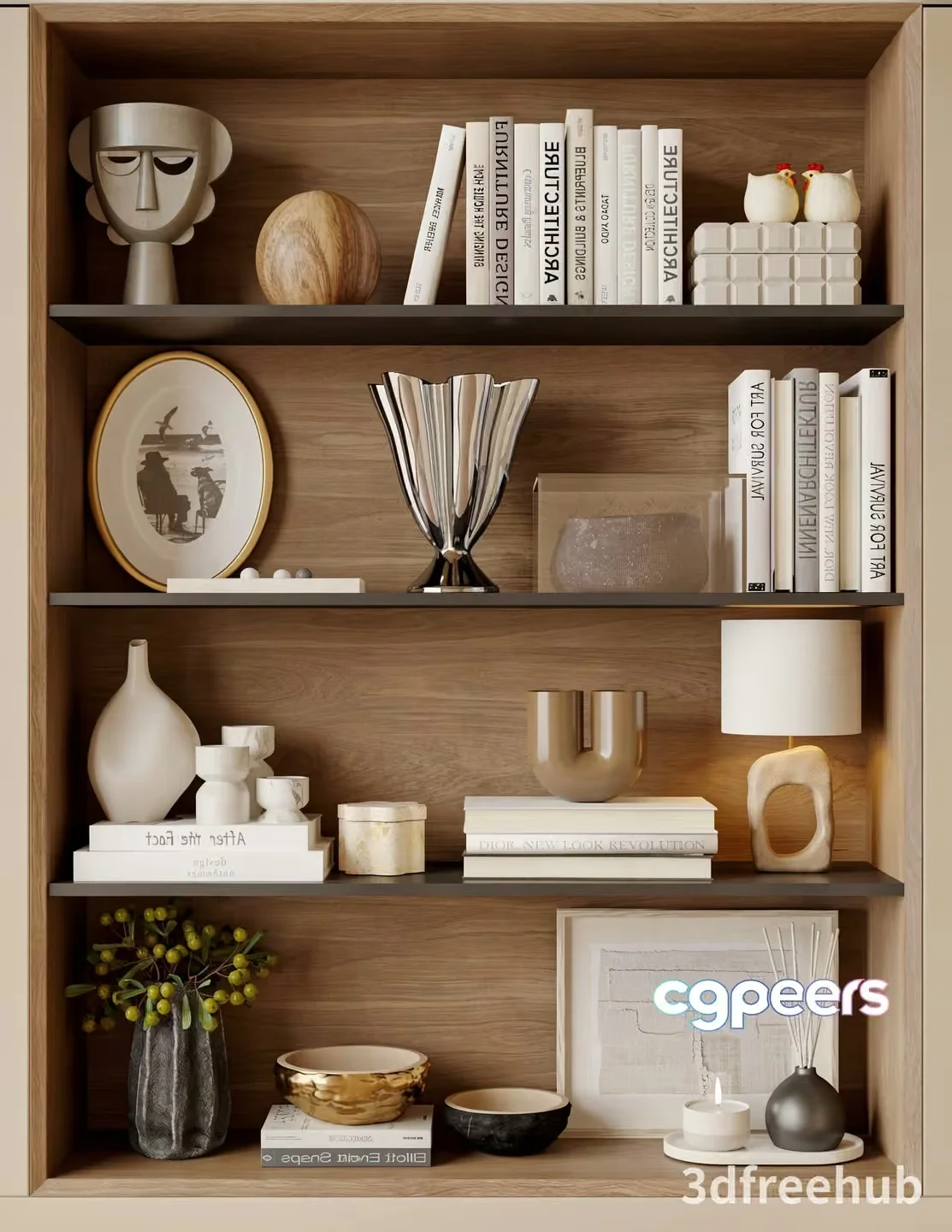 Modern Shelving Unit 3D Model – 20464 – VRAY Render