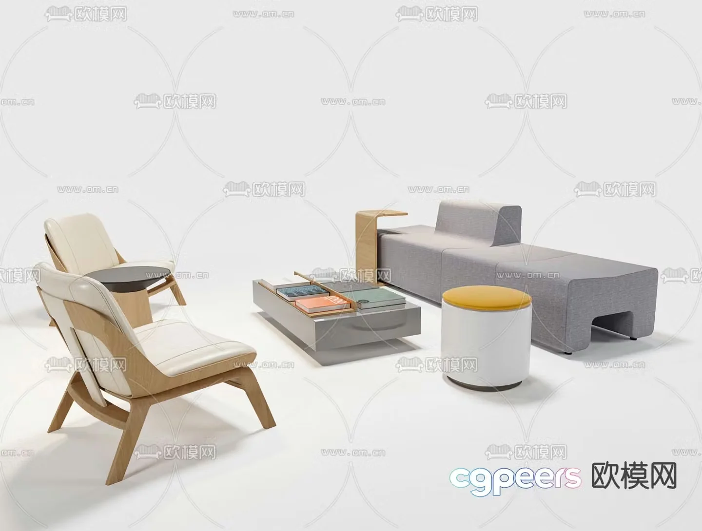 Modern office sofa 3d model