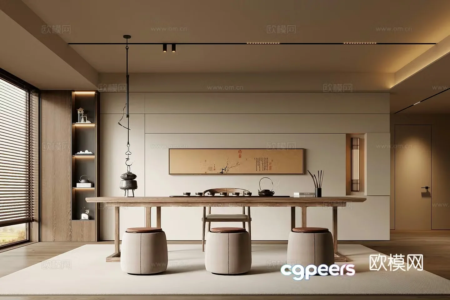 Song style tea room tea table and chair tea table 3D model