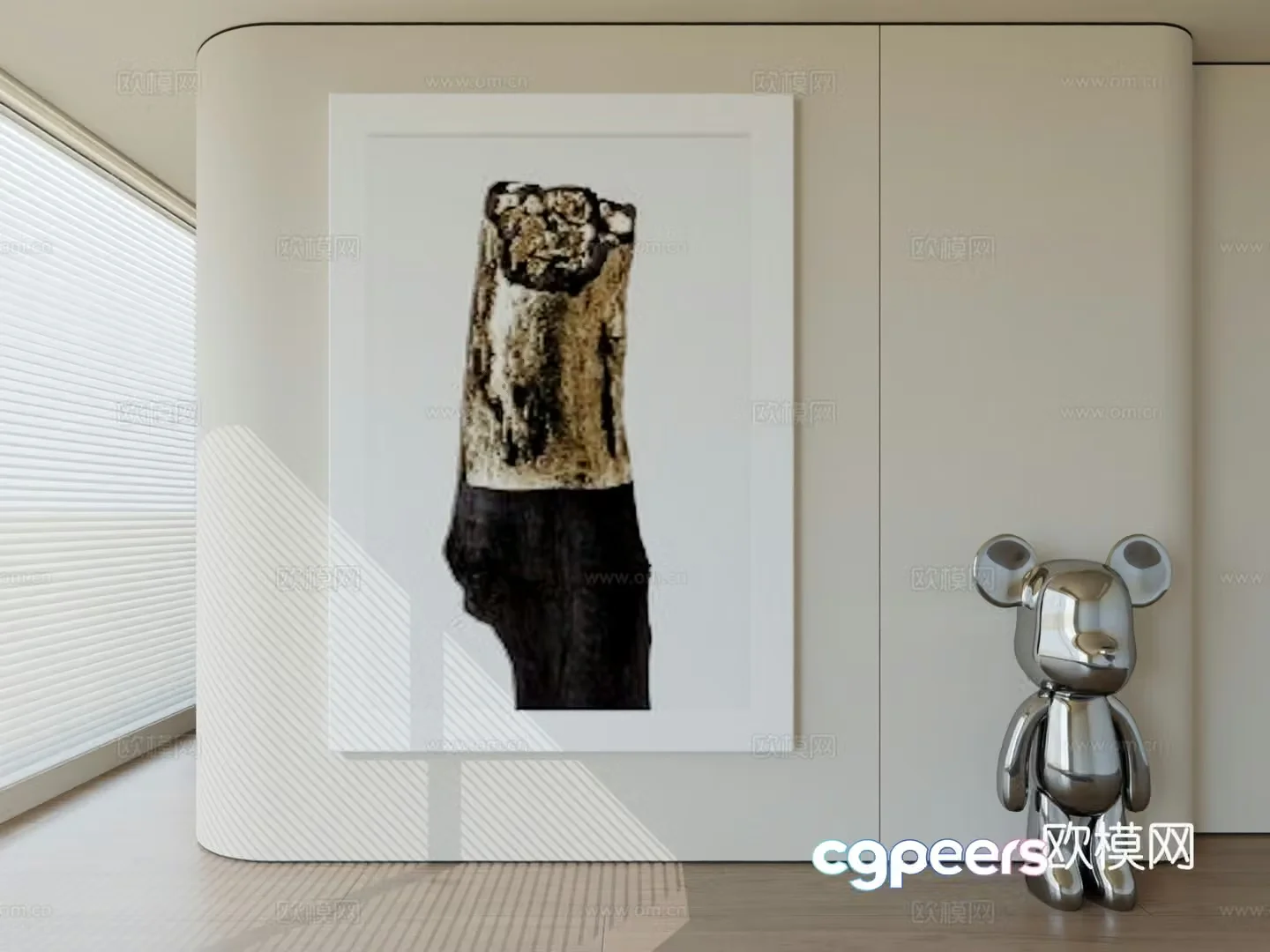 Modern minimalist hanging painting abstract art hanging painting 3d model