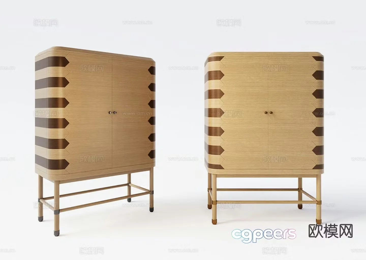 Nordic chest of drawers side cabinet 3d model