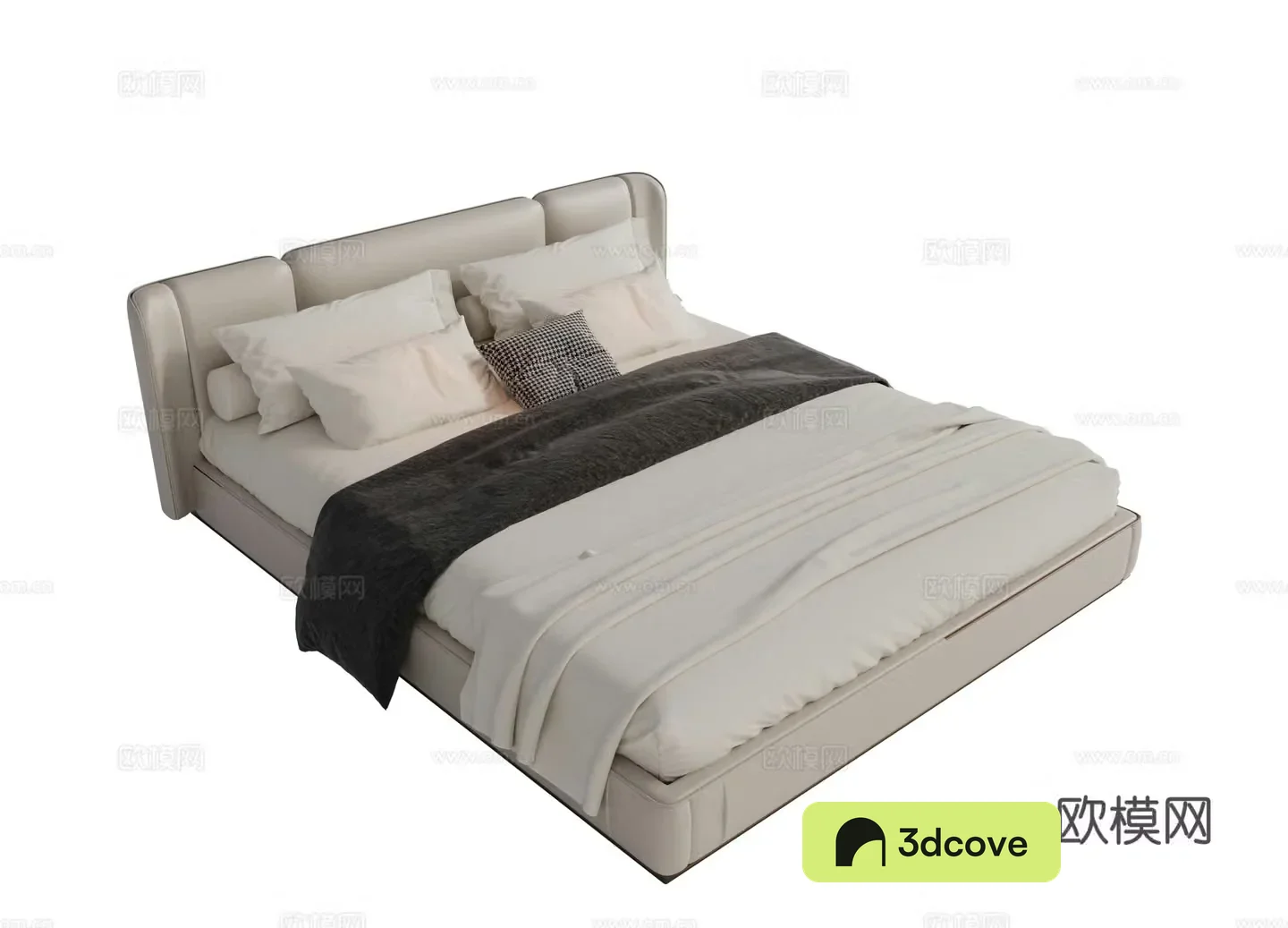Modern fabric double bed master bedroom bed minimalist bedroom bed Minotti modern double bed