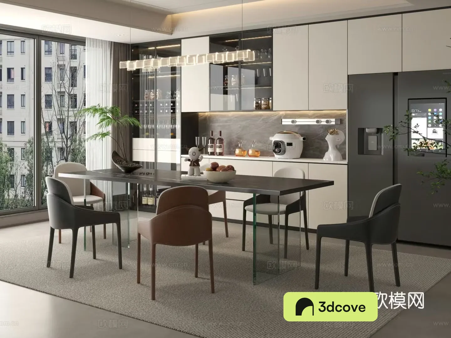 Modern restaurant Simple restaurant Dining table combination