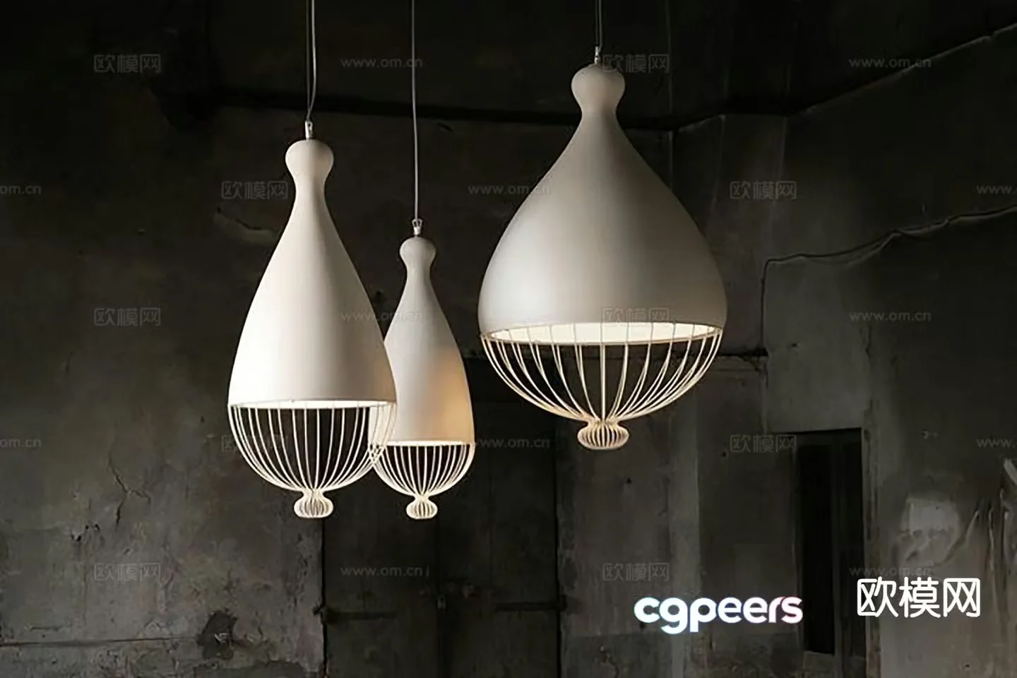 Wabi-sabi chandelier art chandelier 3d model