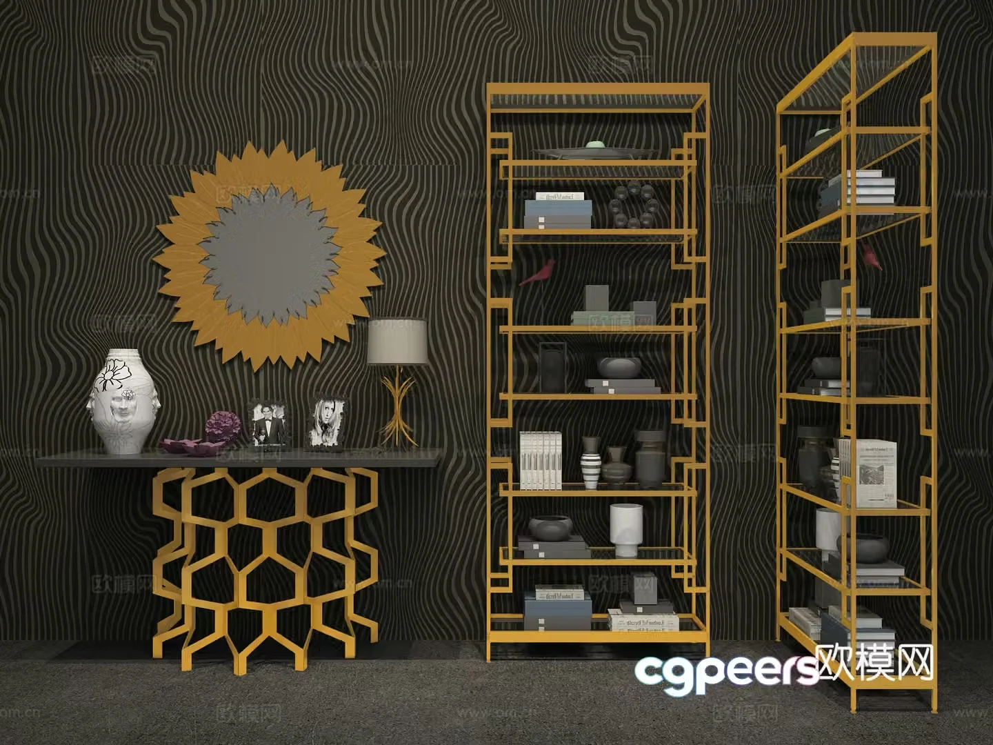 Industrial style metal cabinet 3d model