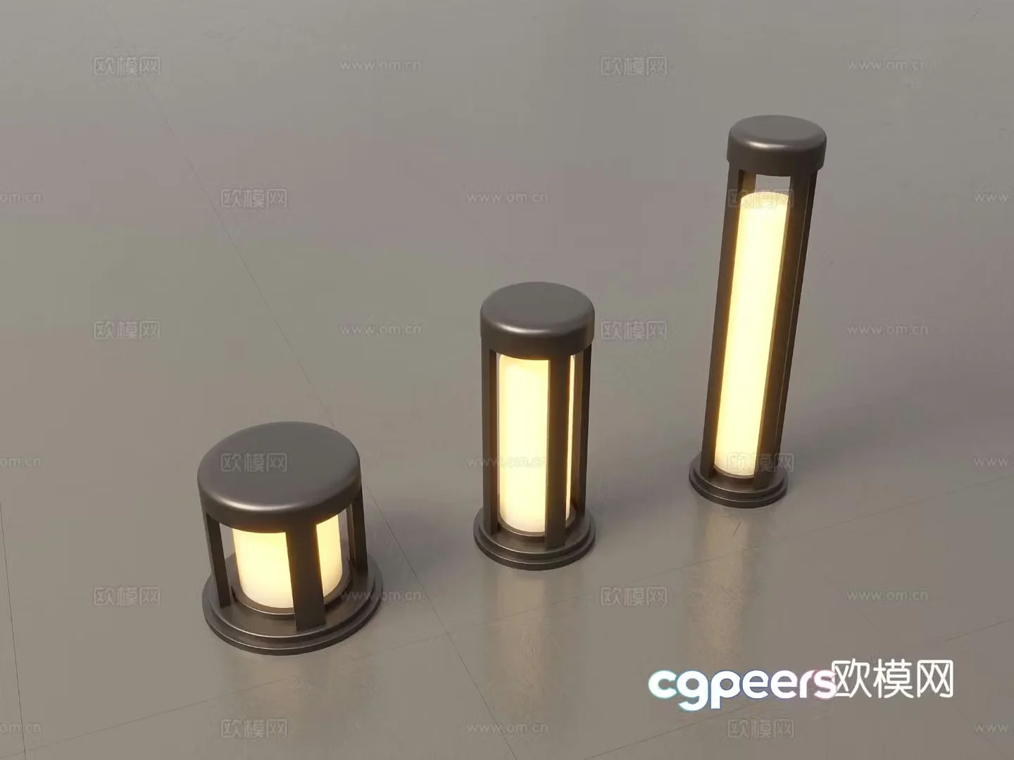 New Chinese-style landscape lights lawn lights garden lights outdoor light combination 3D model