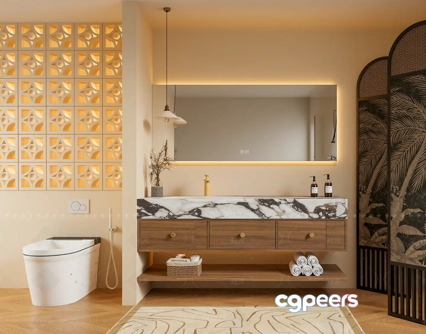 A Modern Bathroom 3D Model – 2388 – VRAY Render