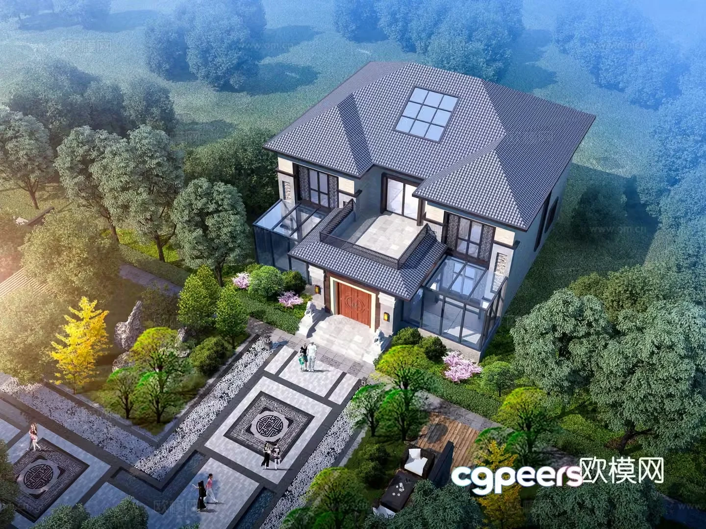 Self -built villa 3D model