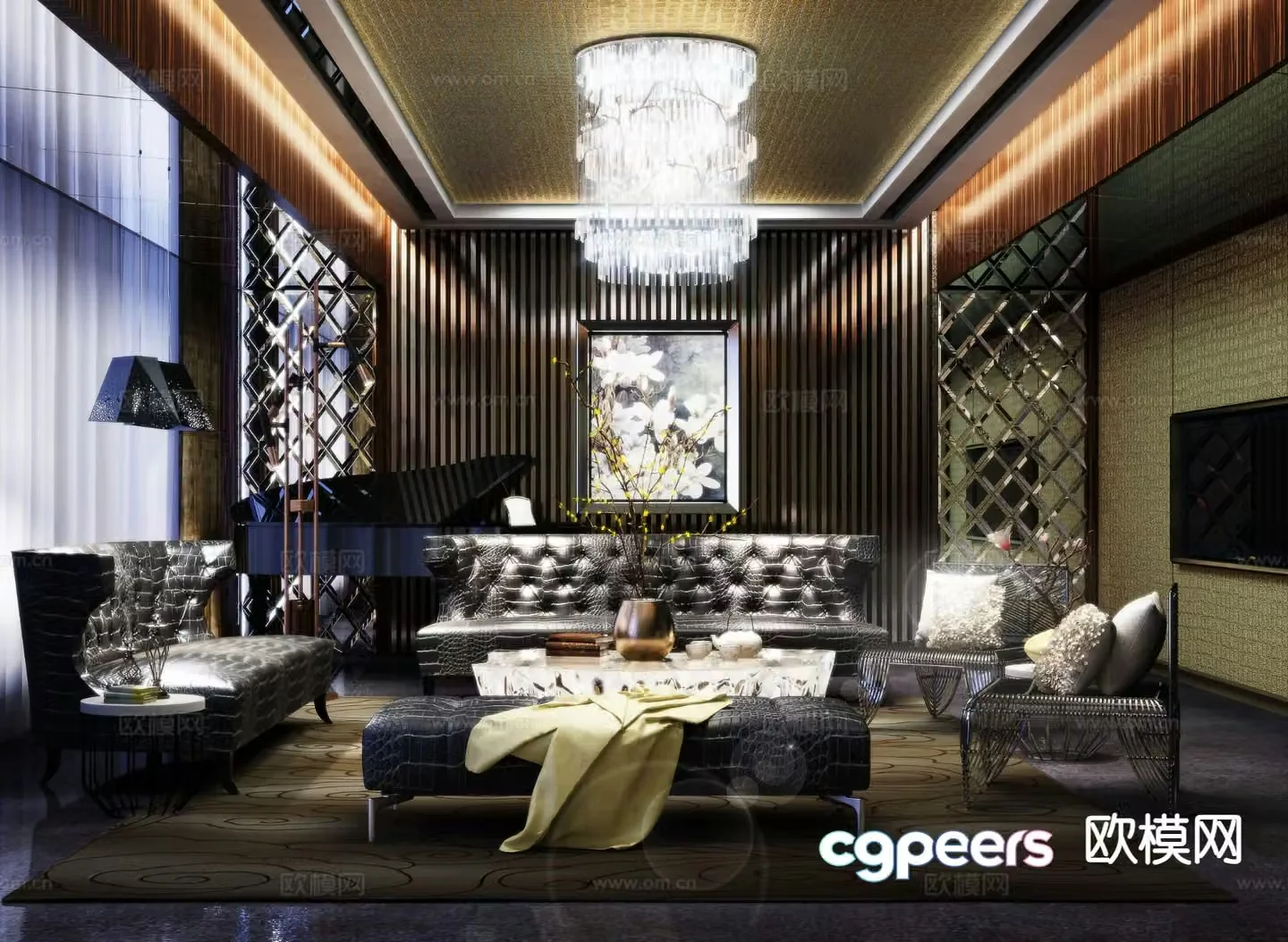 Neoclassical living room 3d model