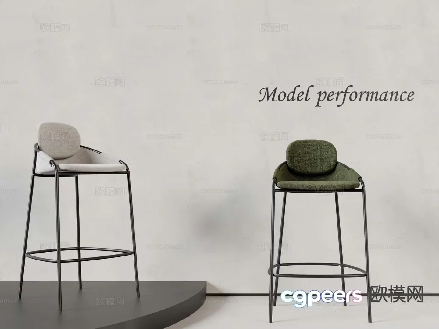 Modern bar stool bar stool high stool 3d model