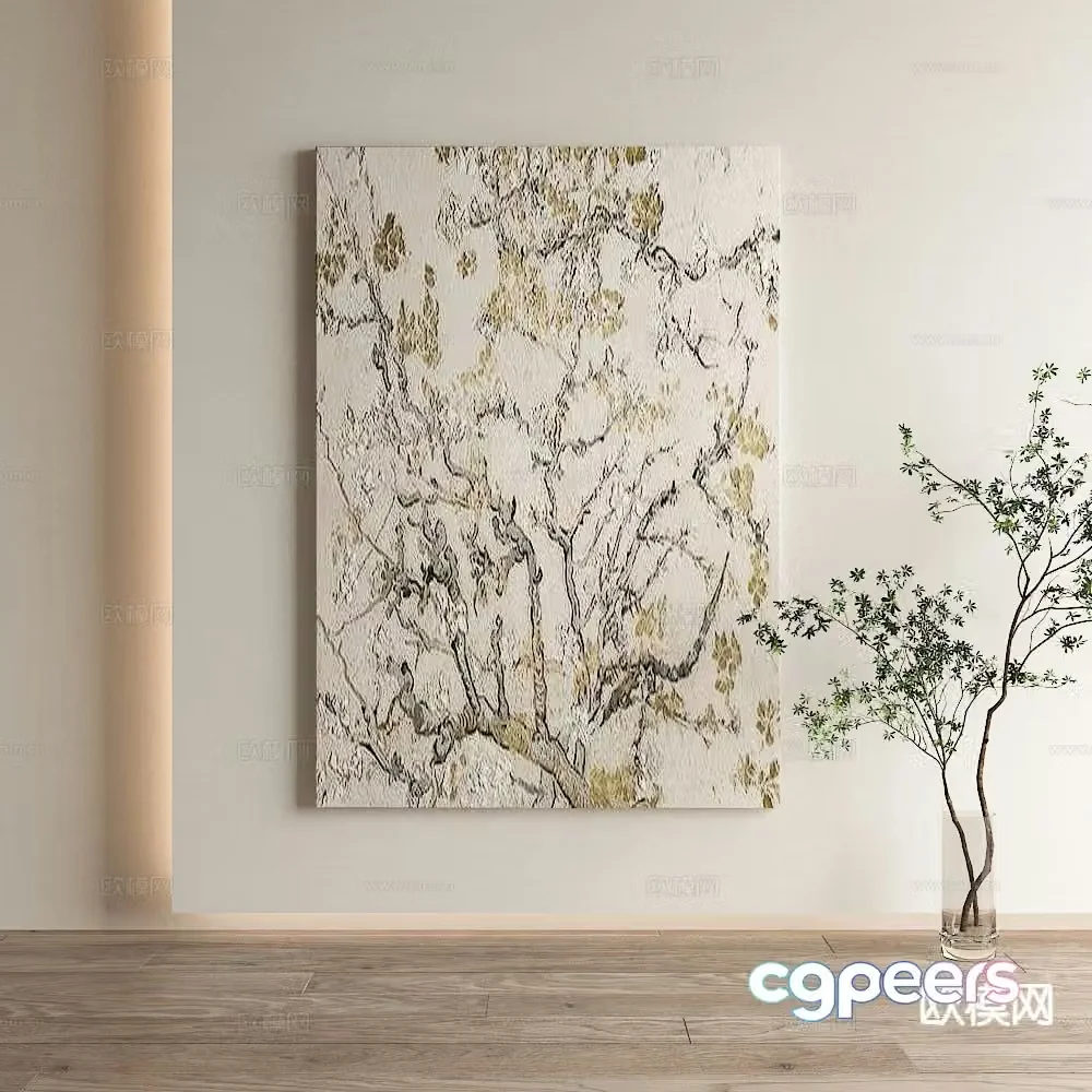 Nordic decorative painting texture painting hanging painting 3d model