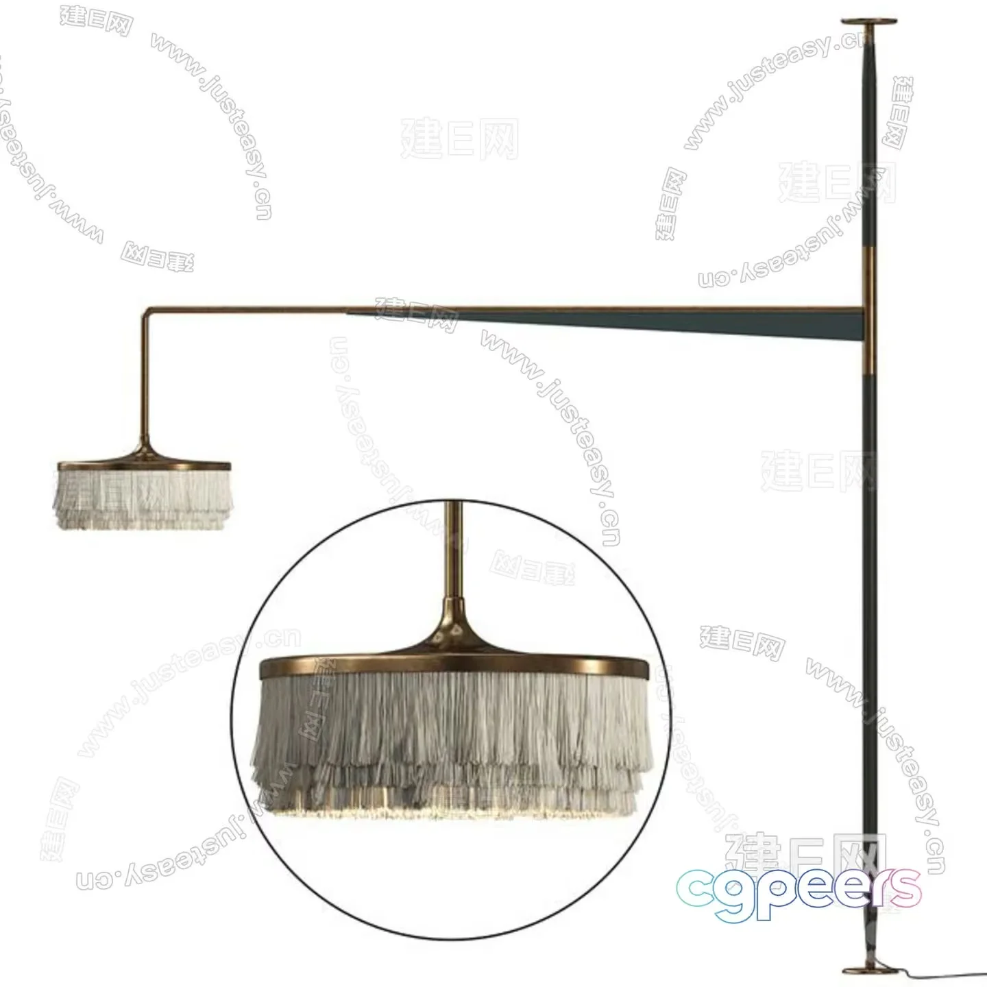 Gold Light Fixture 3D Model – 5435 – VRAY Render